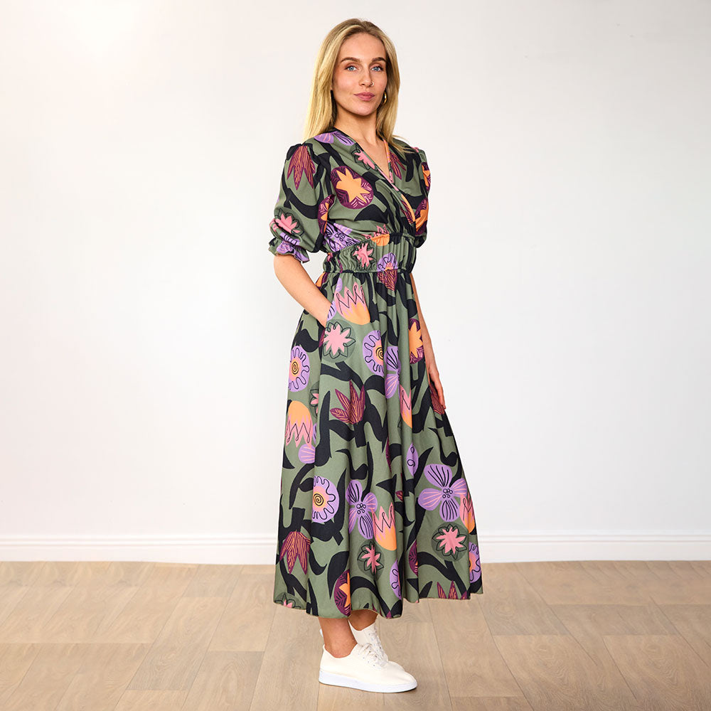 Bonnie Dress (Olive Bloom)