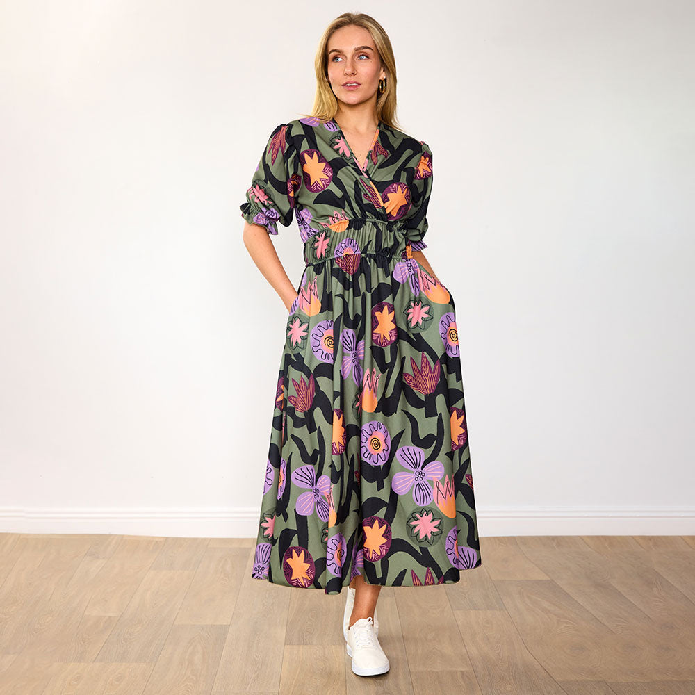 Bonnie Dress (Olive Bloom)