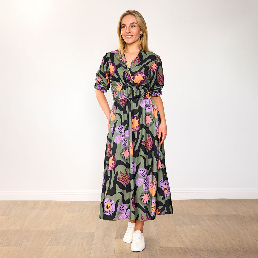 Bonnie Dress (Olive Bloom)