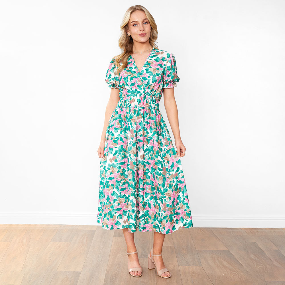 Bonnie Dress (Green Floral)
