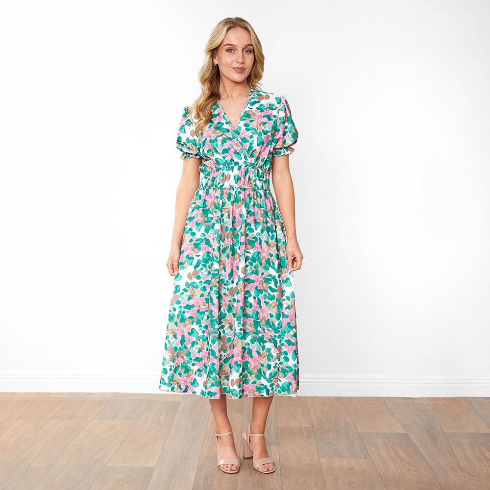 Bonnie Dress (Green Floral)