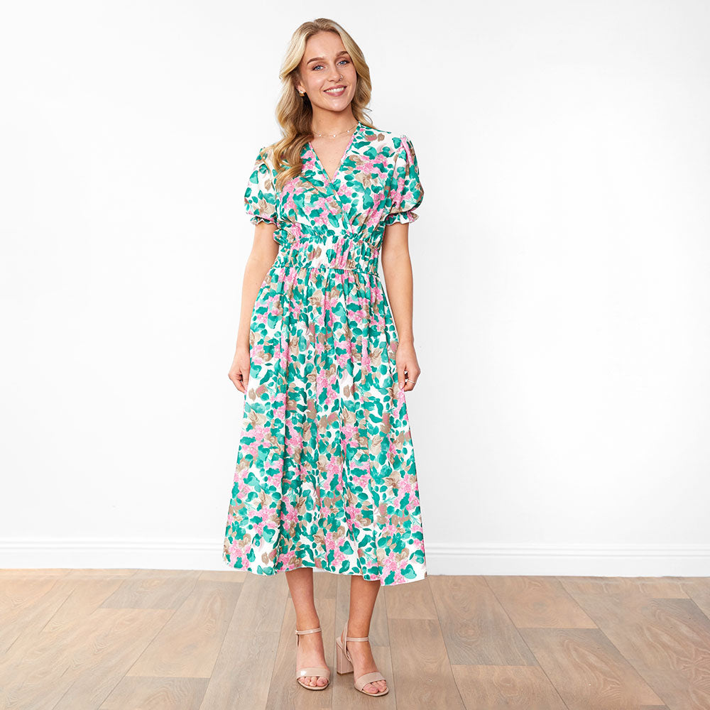 Bonnie Dress (Green Floral)