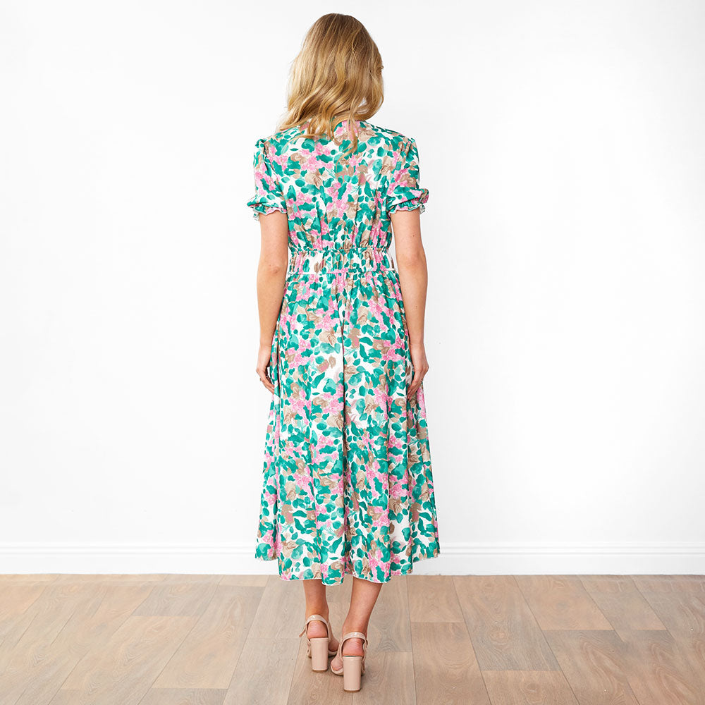 Bonnie Dress (Green Floral)