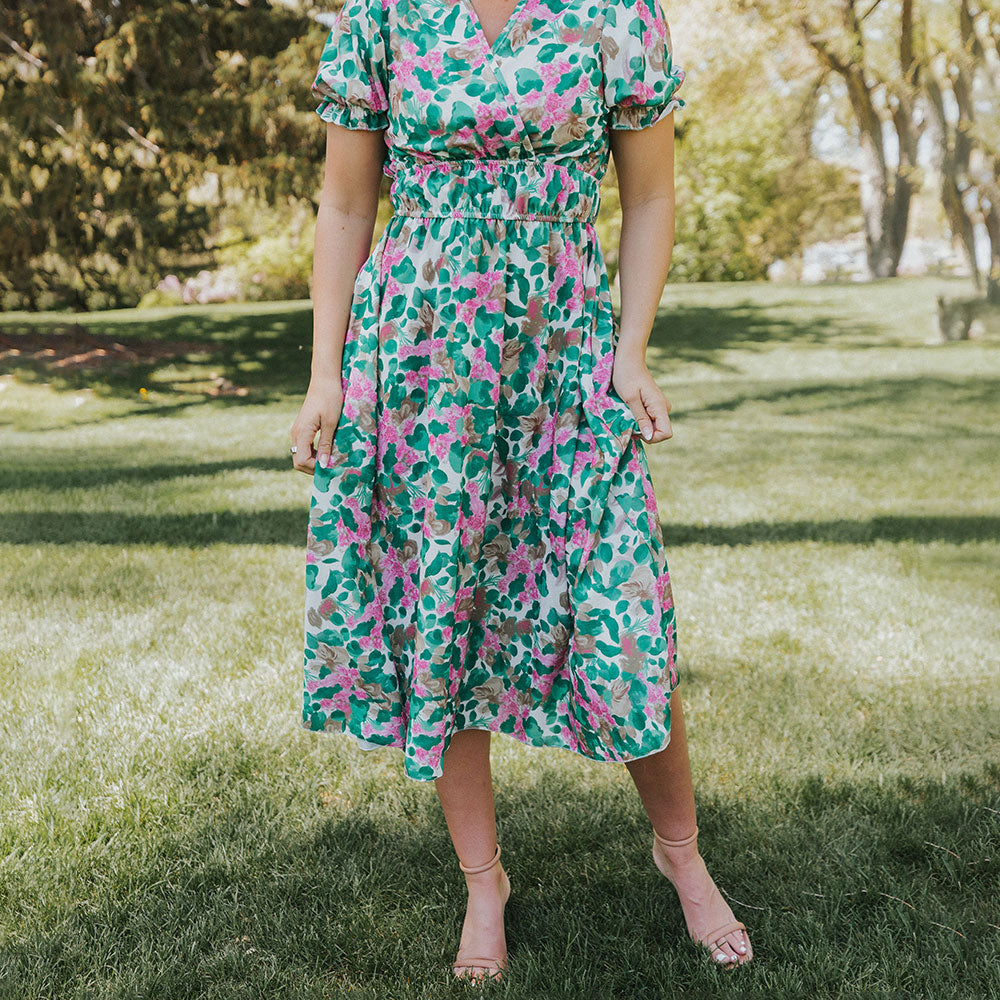Bonnie Dress (Green Floral)