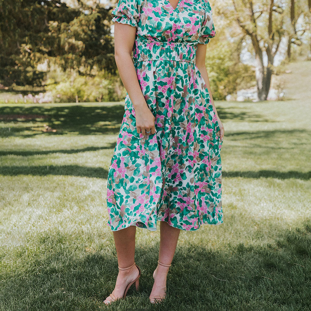 Bonnie Dress (Green Floral)