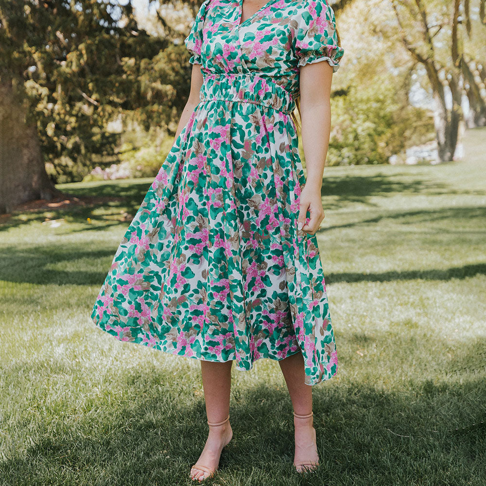 Bonnie Dress (Green Floral)