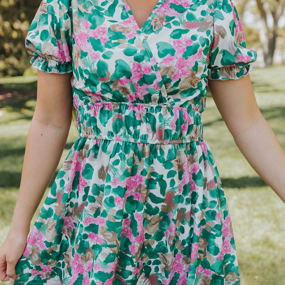 Bonnie Dress (Green Floral)