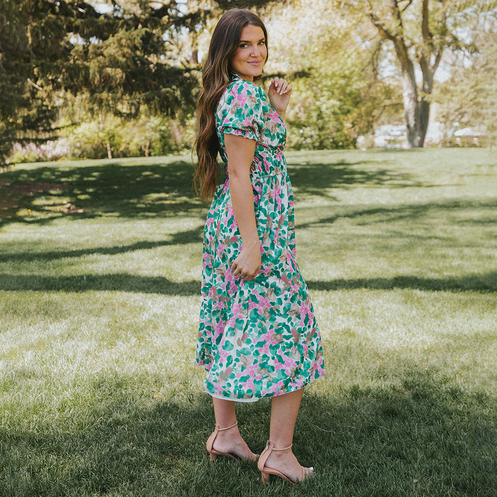 Bonnie Dress (Green Floral)