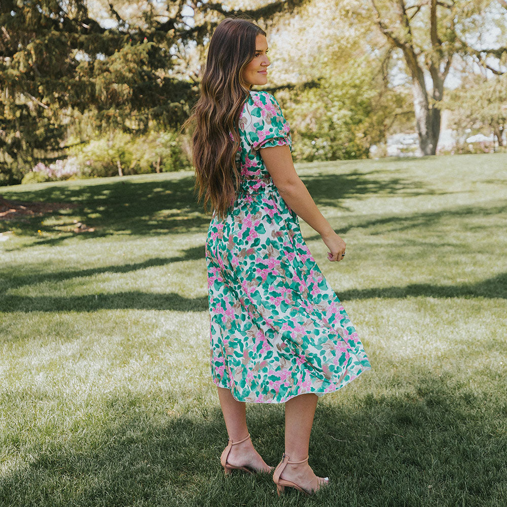 Bonnie Dress (Green Floral)