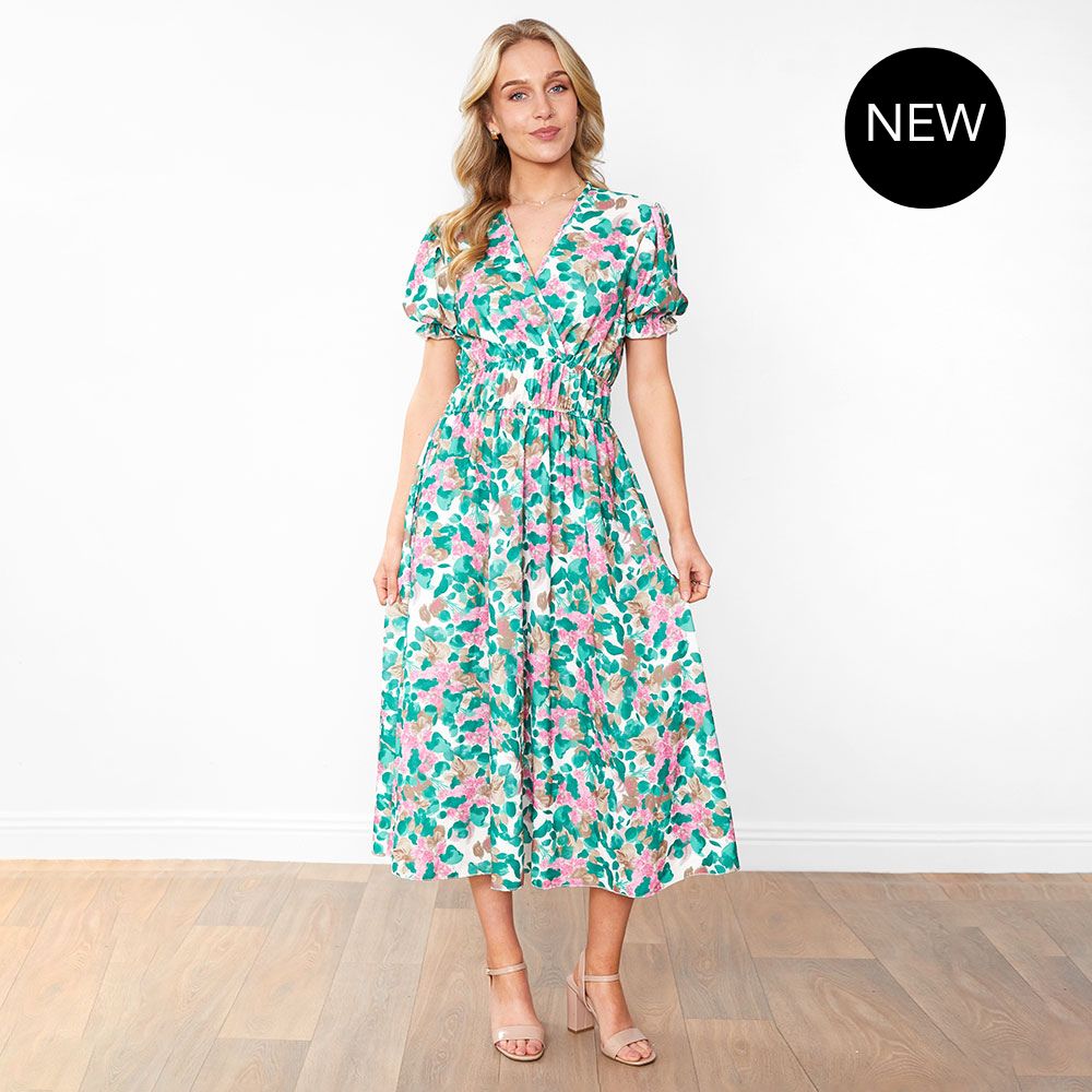 Bonnie Dress (Green Floral)