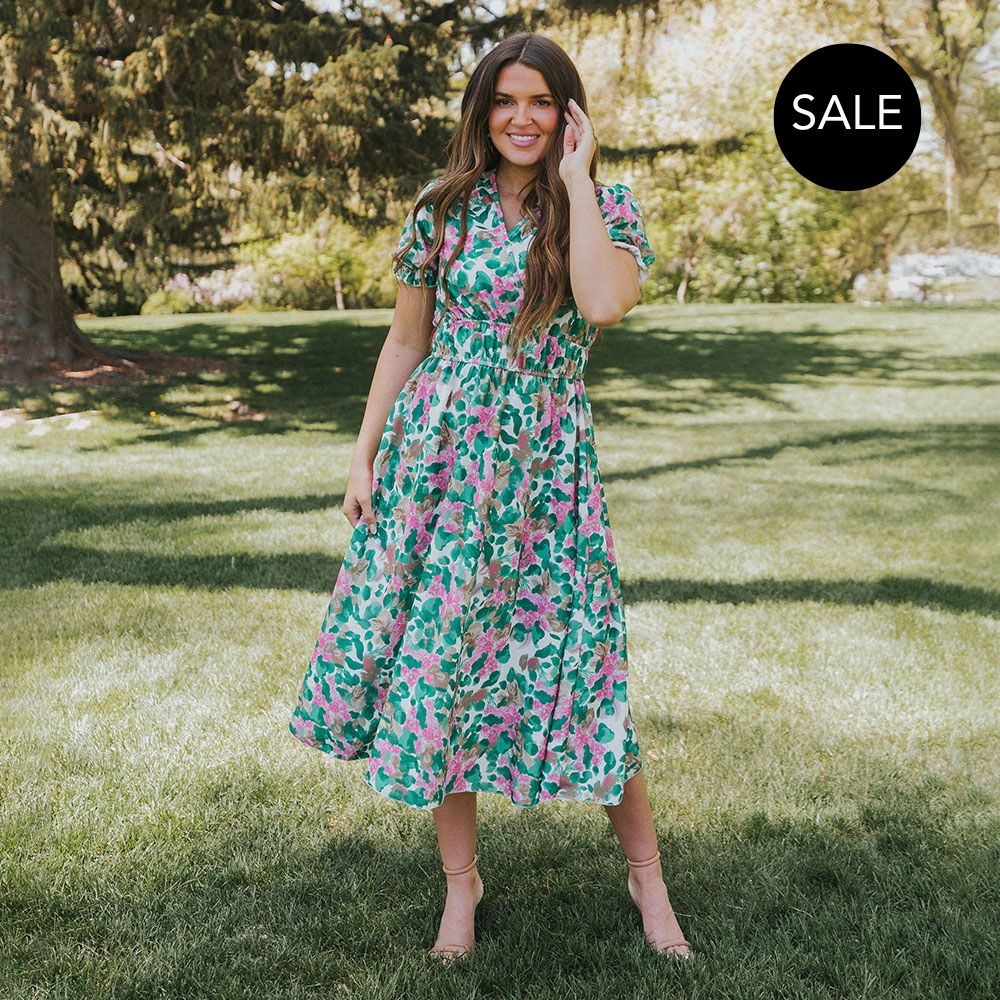 Bonnie Dress (Green Floral)