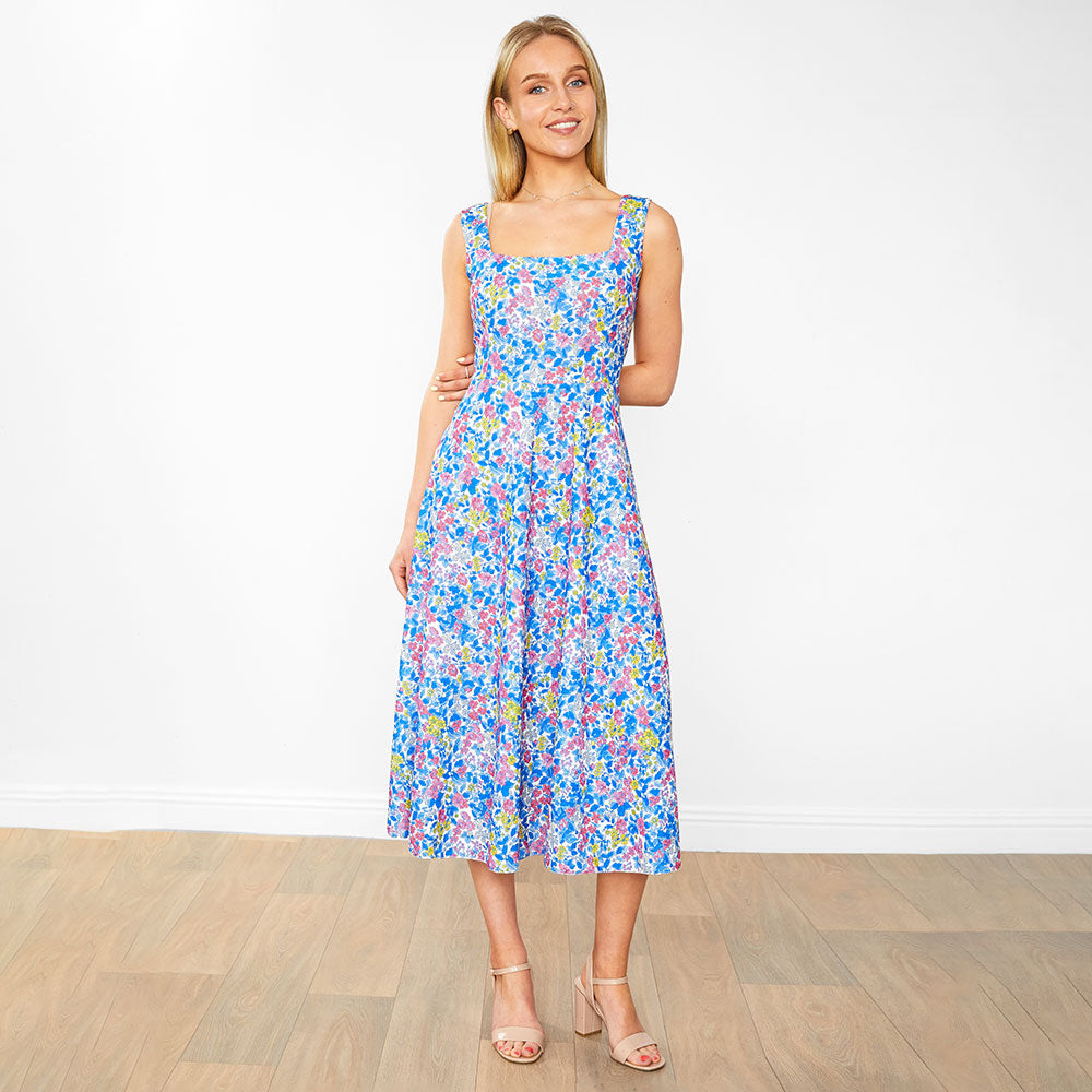 Bronagh Dress (Blue Floral)