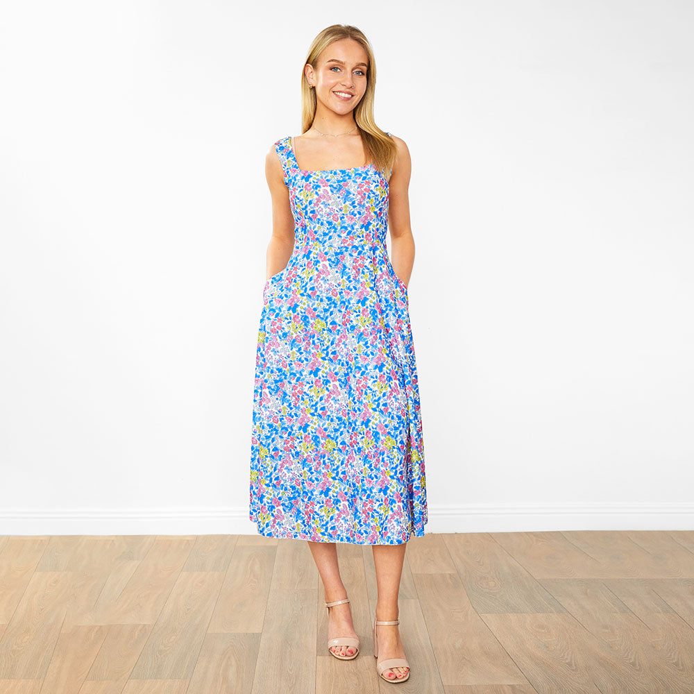 Bronagh Dress (Blue Floral)