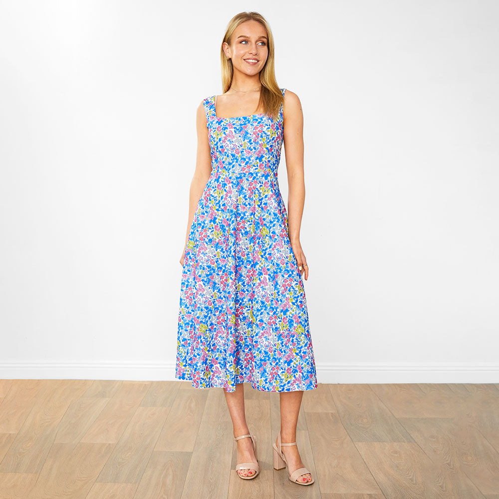 Bronagh Dress (Blue Floral)