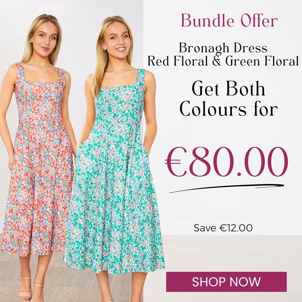 Bronagh Dress (Red Floral & Green Floral) 2 for €80.00