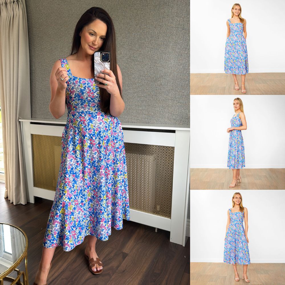 Bronagh Dress (Blue Floral)