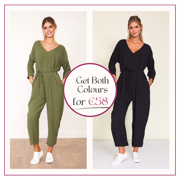 Viv Jumpsuit Khaki & Black for only €58.00