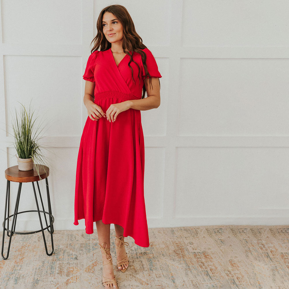 Belle Dress (Red) - The Casual Company