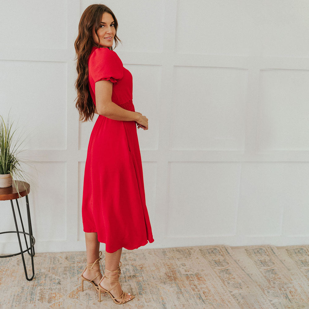 Belle Dress (Red) - The Casual Company