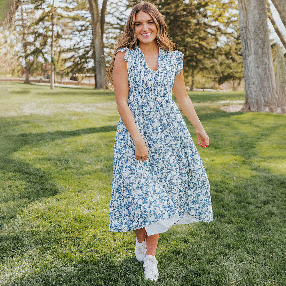 Sienna Dress (Navy Floral)