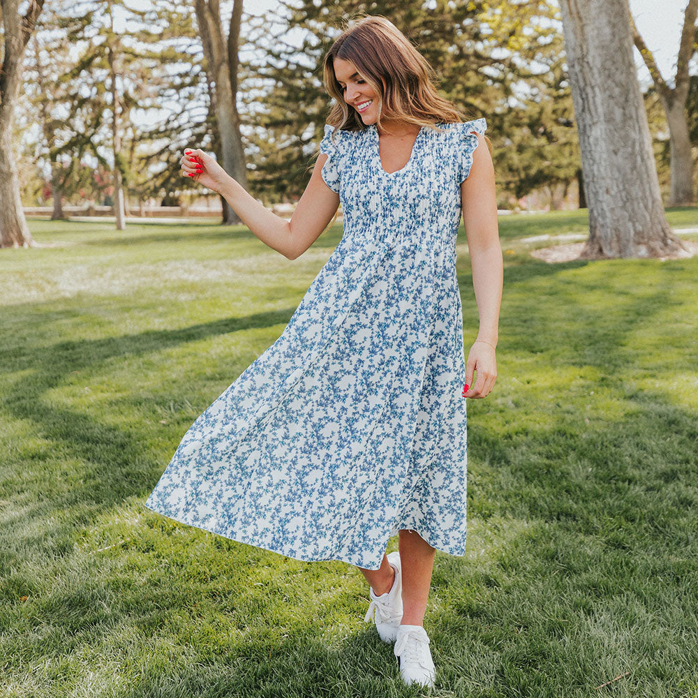 Sienna Dress (Navy Floral)