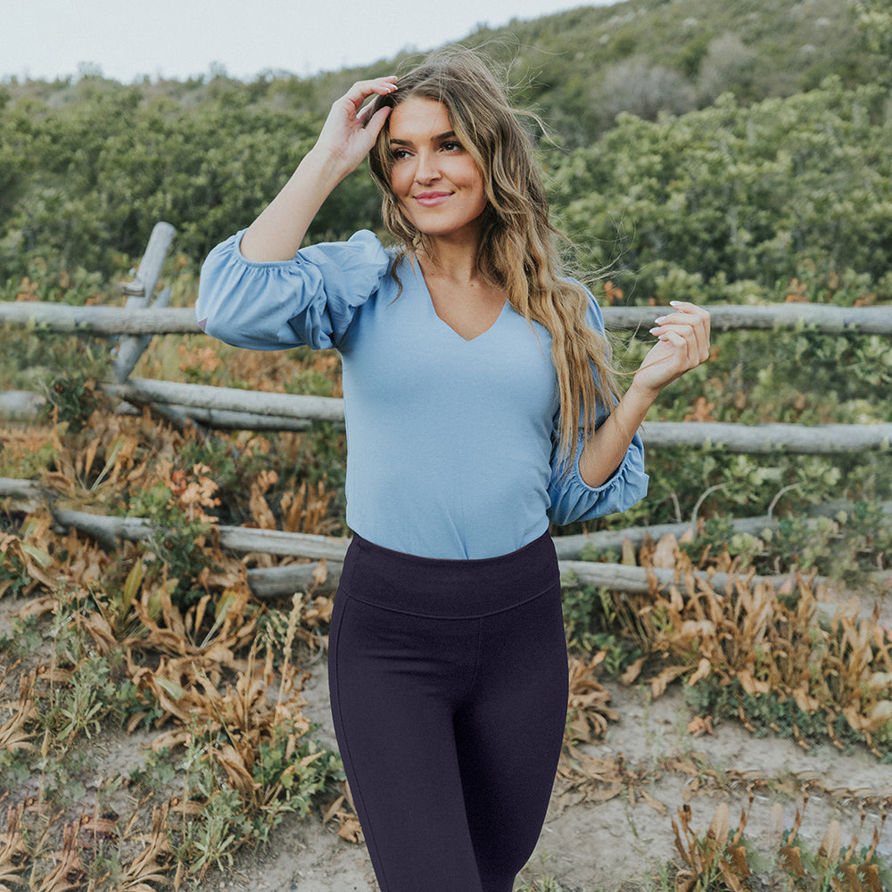 Holly Stretch Spandex Leggings (Navy)