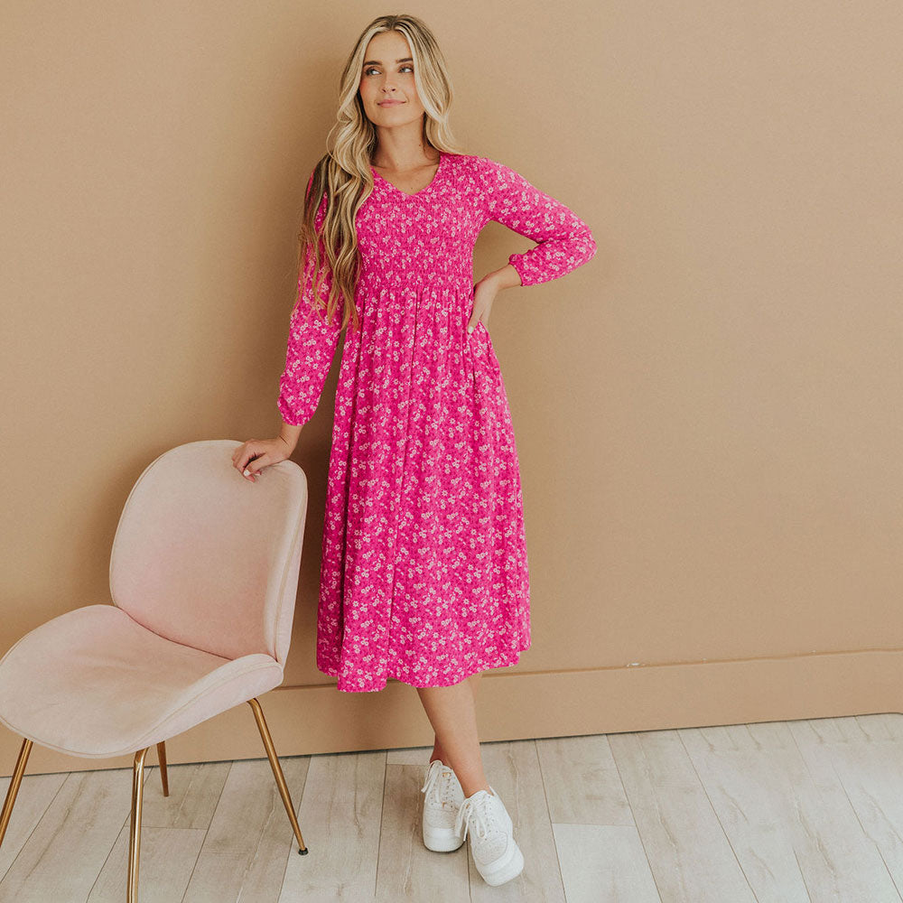 Nadia Dress (Fuchsia)