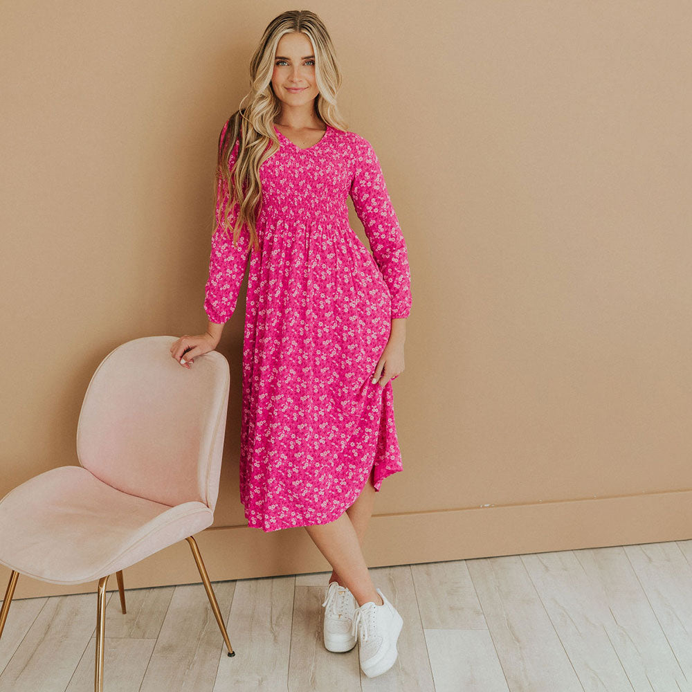 Nadia Dress (Fuchsia)