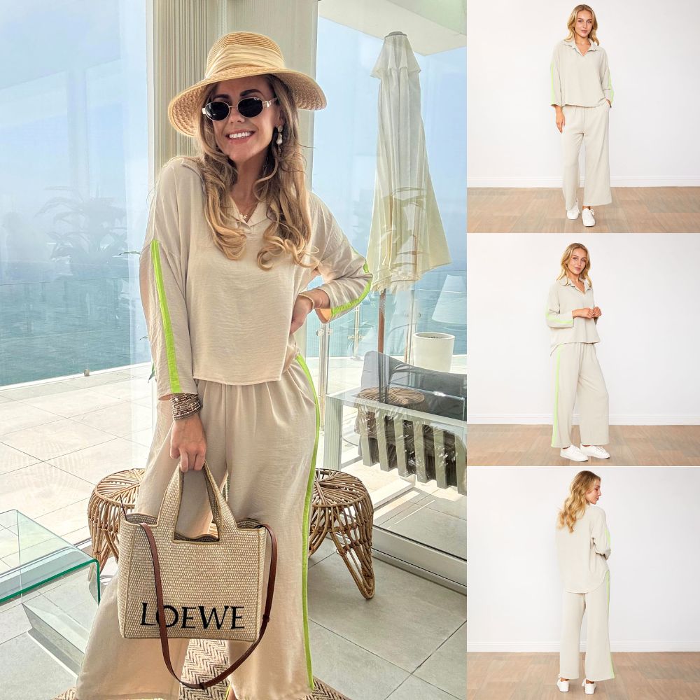Clara Co-Ord (Latte/Lime)