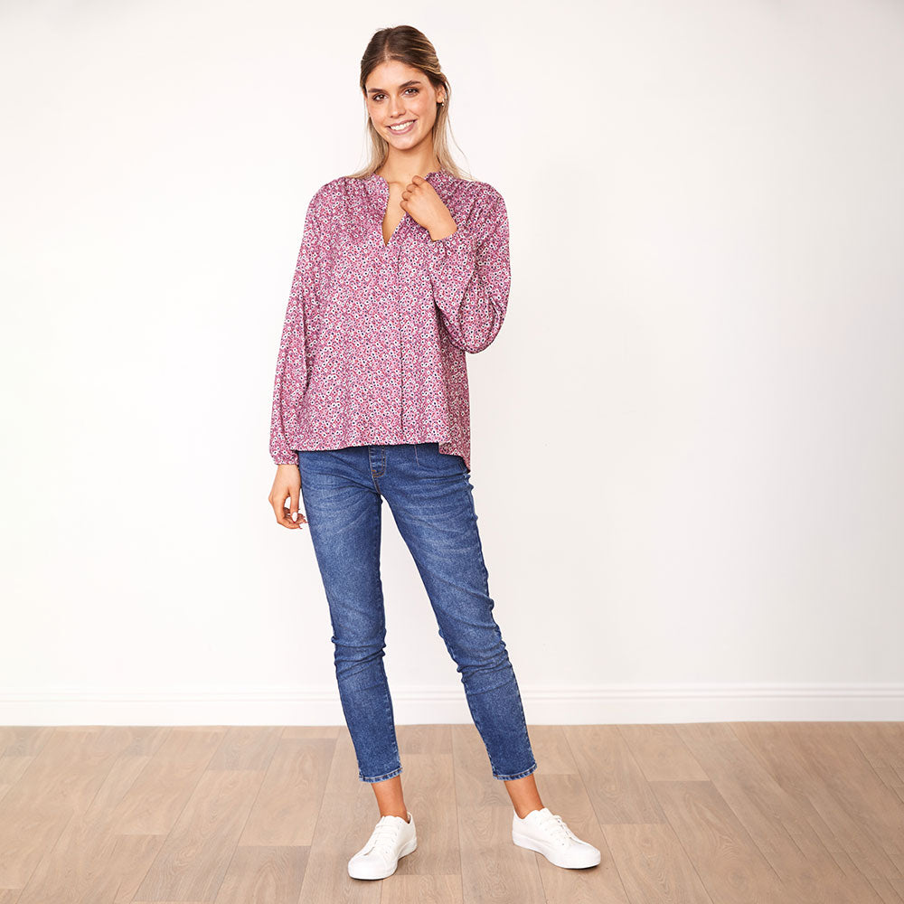 Cara Top (Pink Floral & Green Floral)