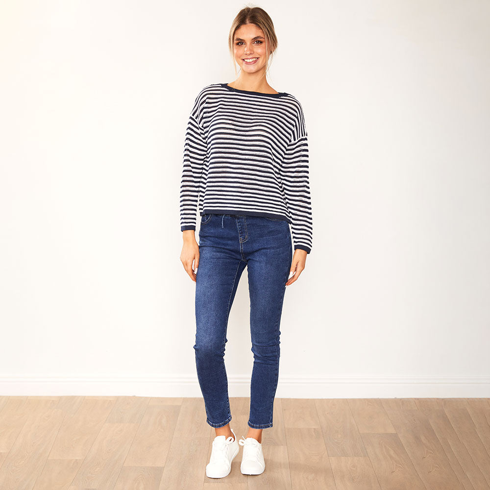 Jill Jumper (Navy Stripe)