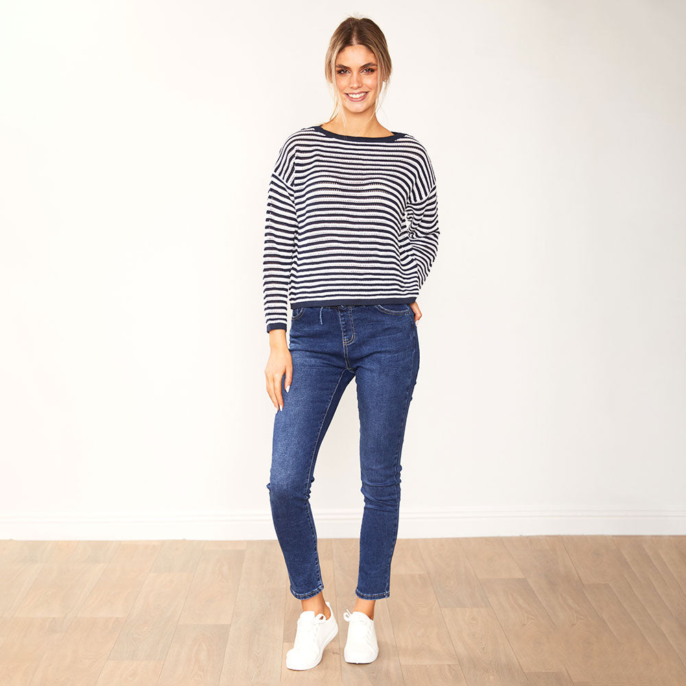 Jill Jumper (Navy Stripe)
