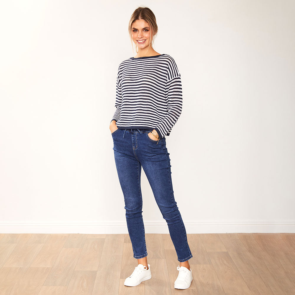Jill Jumper (Navy Stripe)