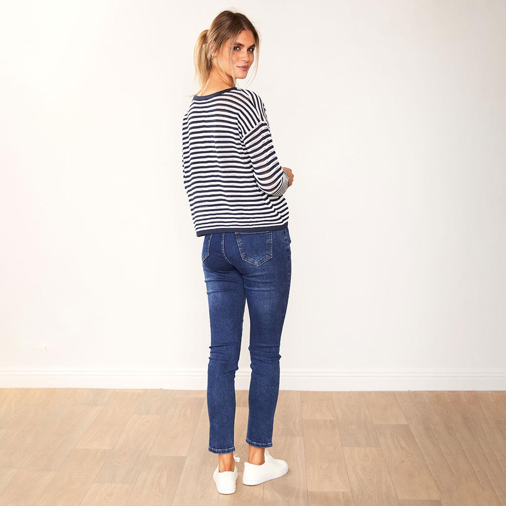 Jill Jumper (Navy Stripe)