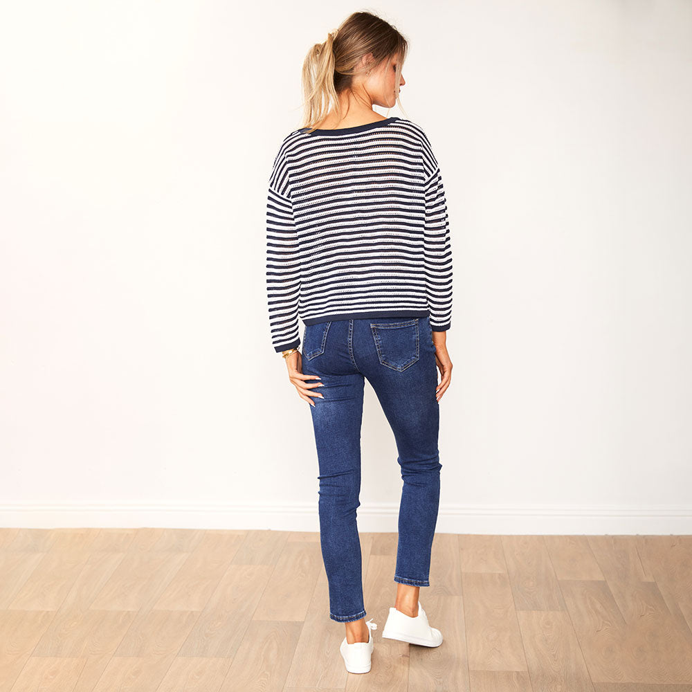 Jill Jumper (Navy Stripe)