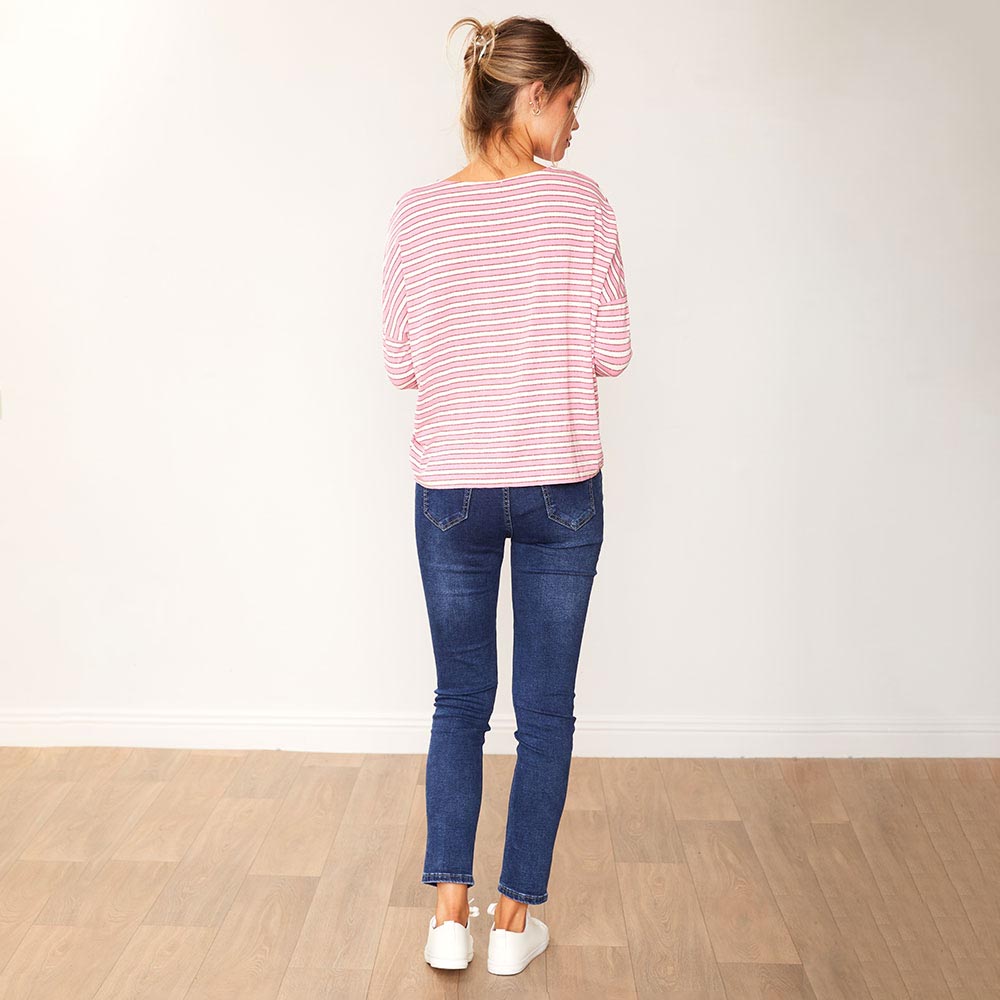 Laurel Top (Pink stripe)