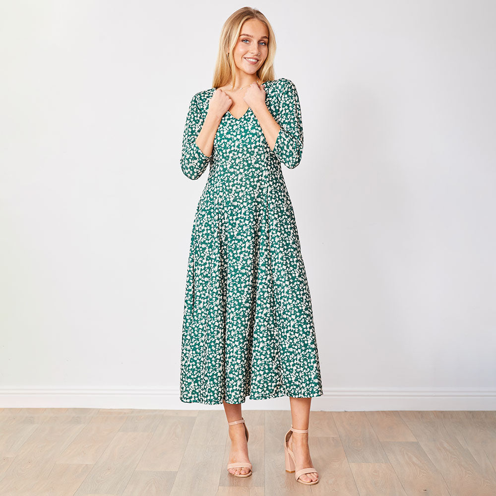 Carter Dress (Green Floral)
