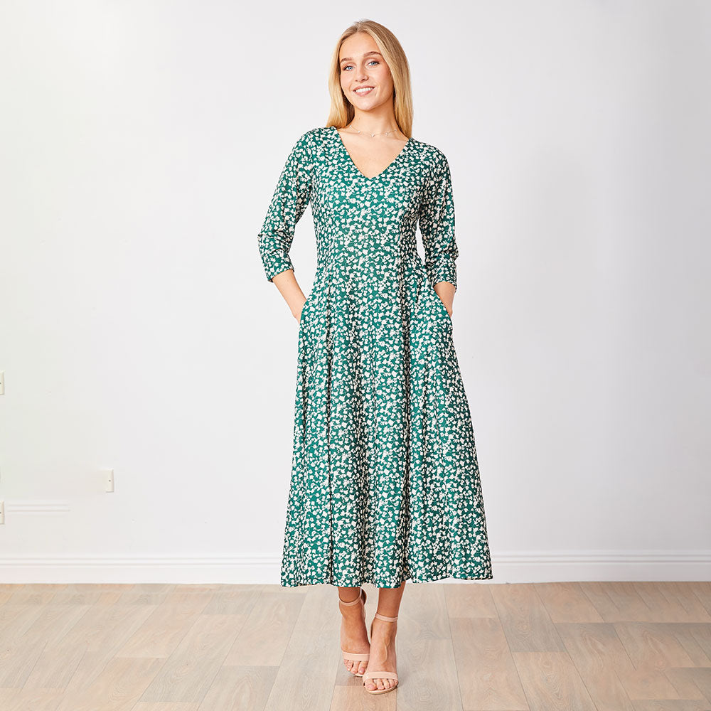 Carter Dress (Green Floral)