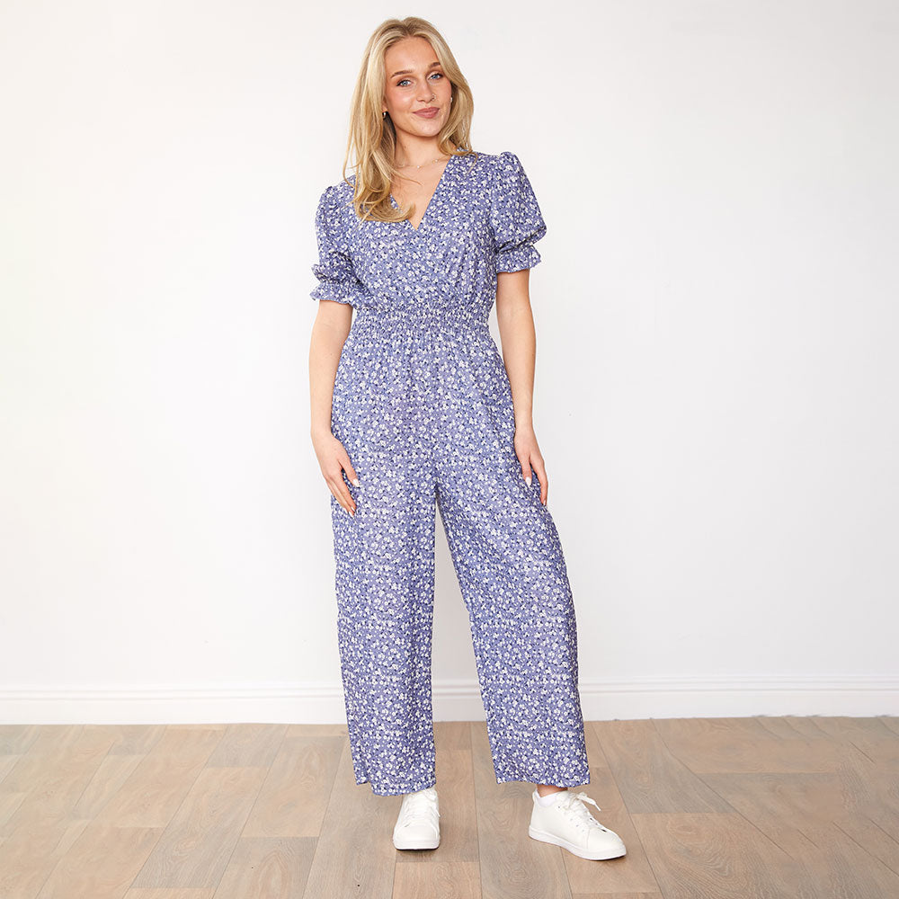 Maya Jumpsuit (Blue Floral)