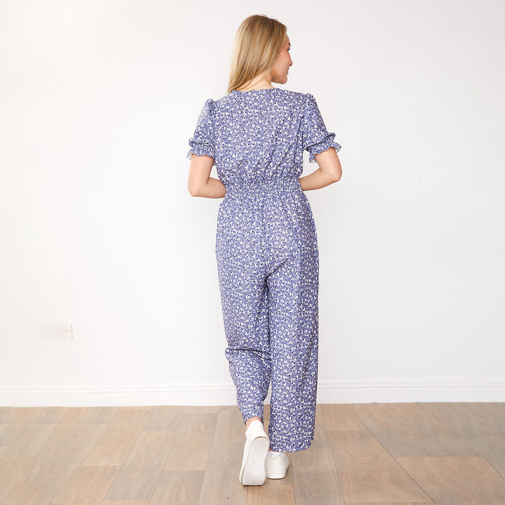 Maya Jumpsuit (Blue Floral)