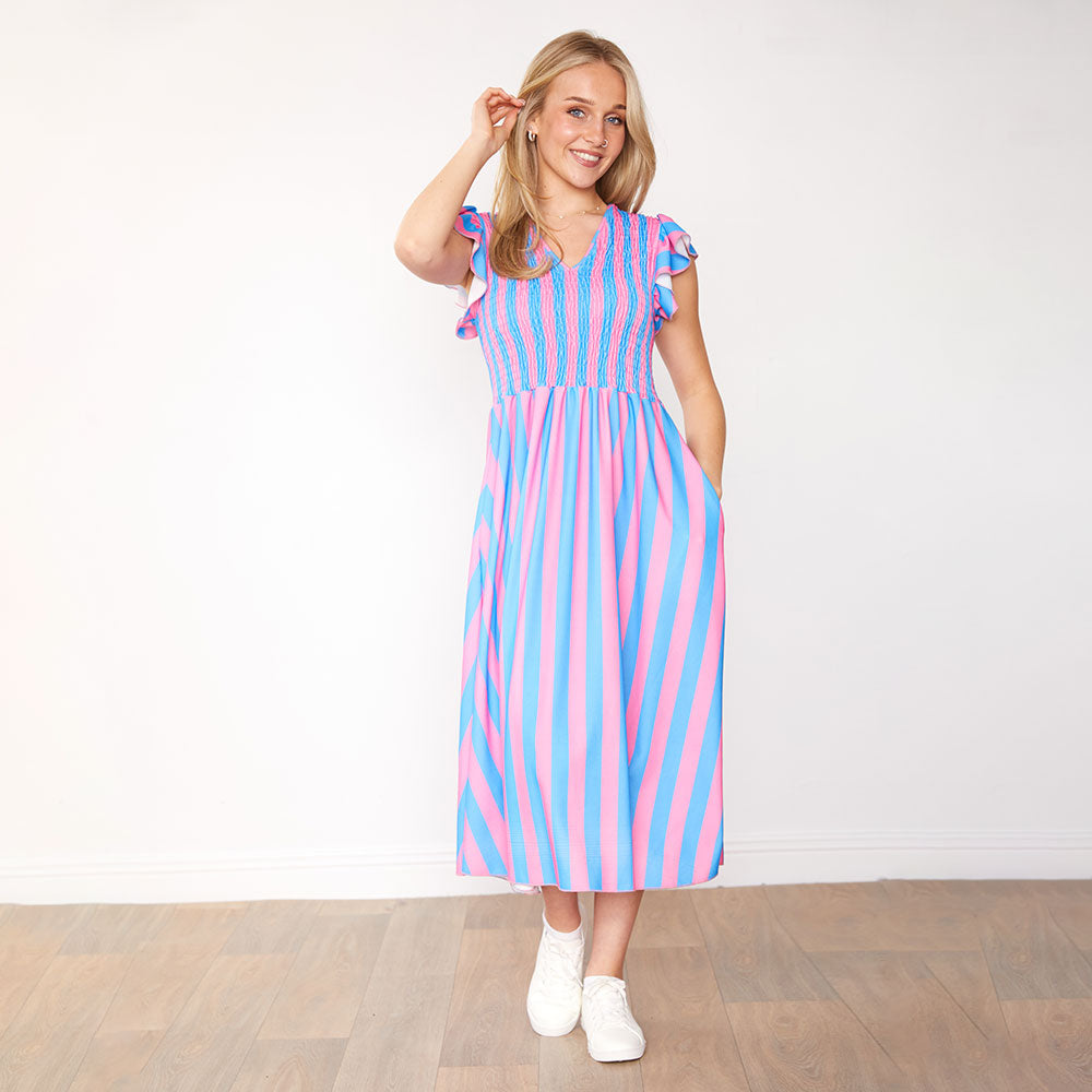 Sienna Dress (Pink & Blue)
