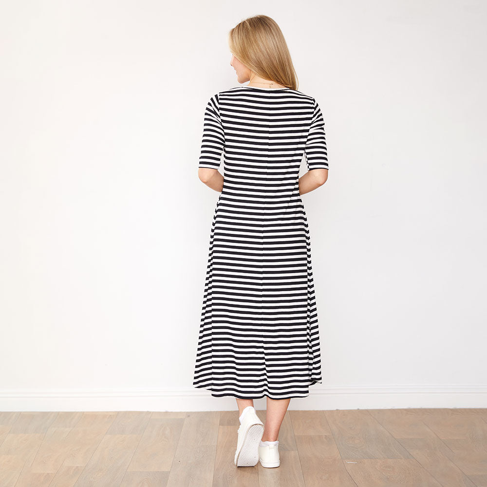 Cora Dress (Black Stripes)