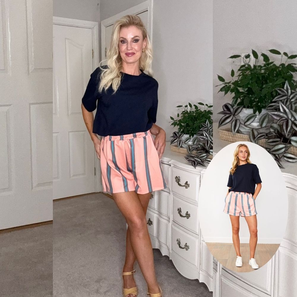 Roma Shorts (Pink Stripe)
