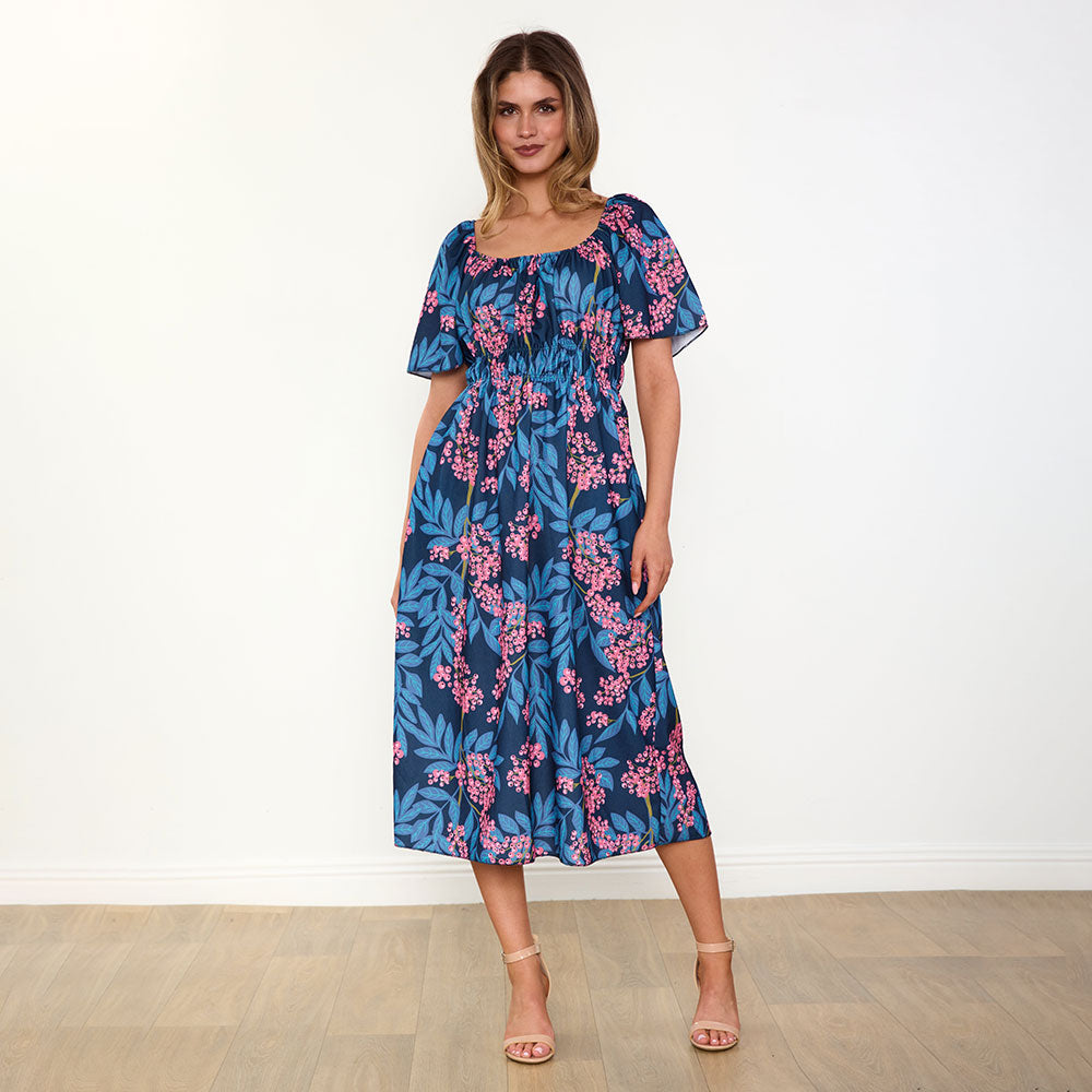 Ciara Dress (Navy Berry)