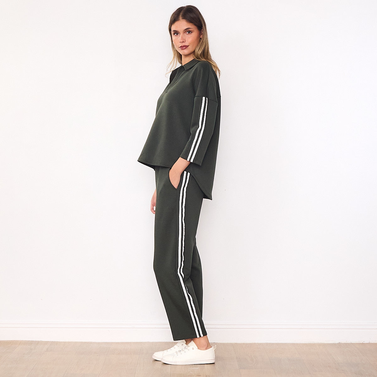 Jane Co-ord (Khaki & White Stripe)