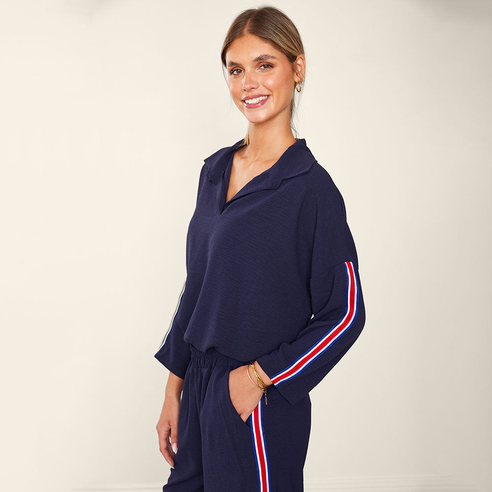 Clara Co-Ord (Navy & Red)