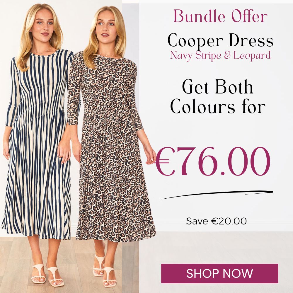 Cooper Dress (Navy Stripe) & Cooper Dress (Leopard) for €76.00