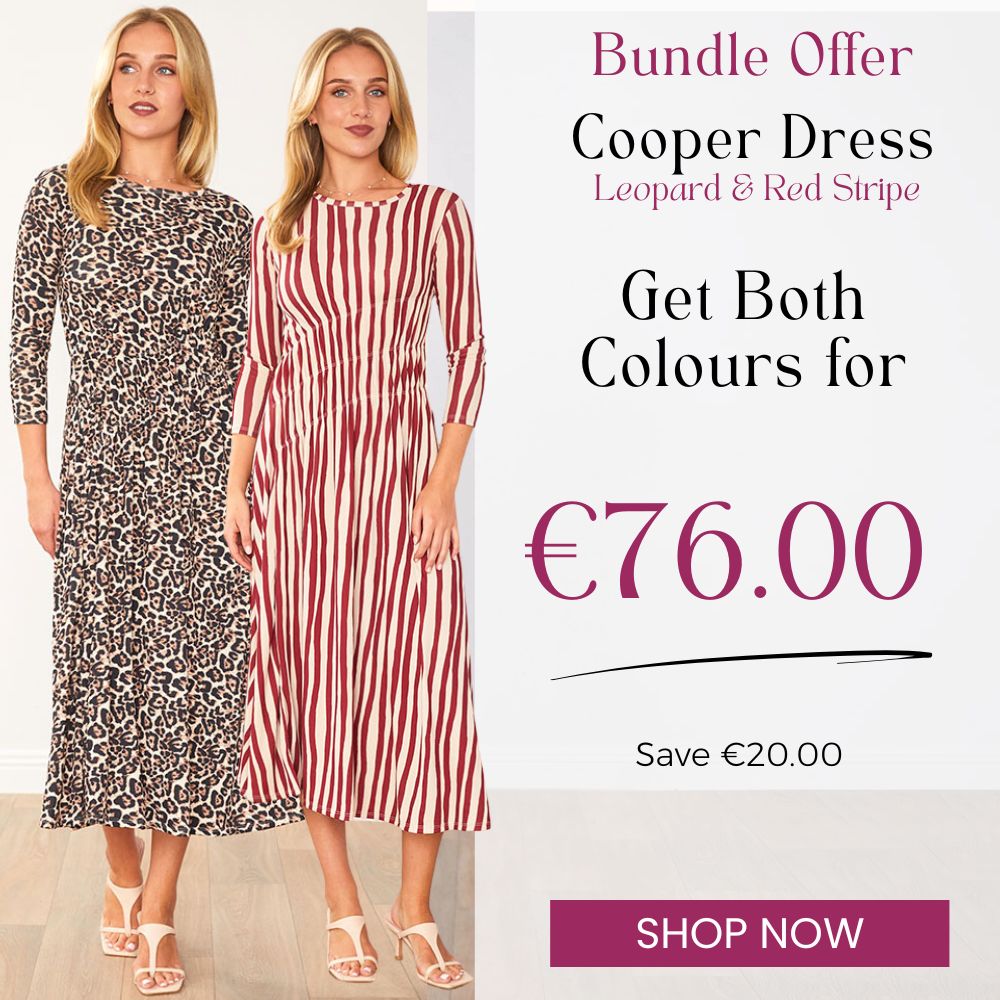Cooper Dress (Leopard) & Cooper Dress (Navy Stripe) for €76.00