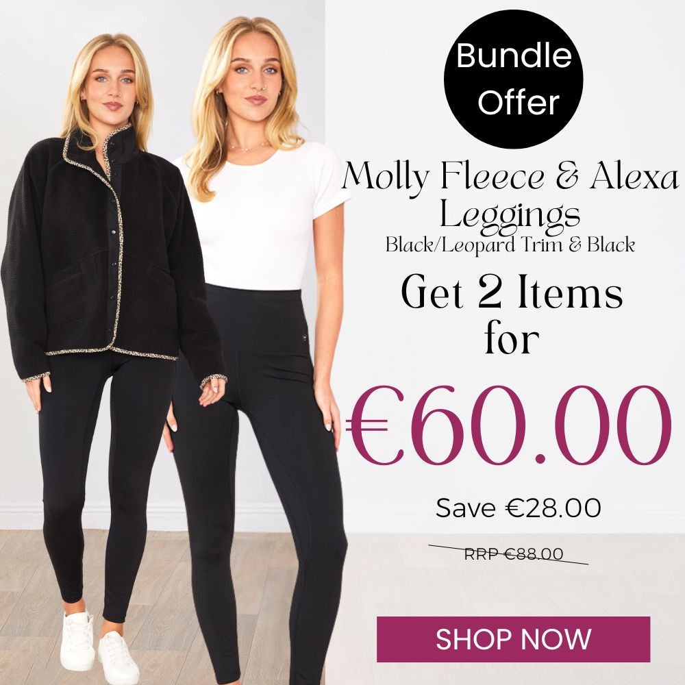 Molly Fleece Jacket (Black/Leopard Trim) & Alexa Leggings for €60.00