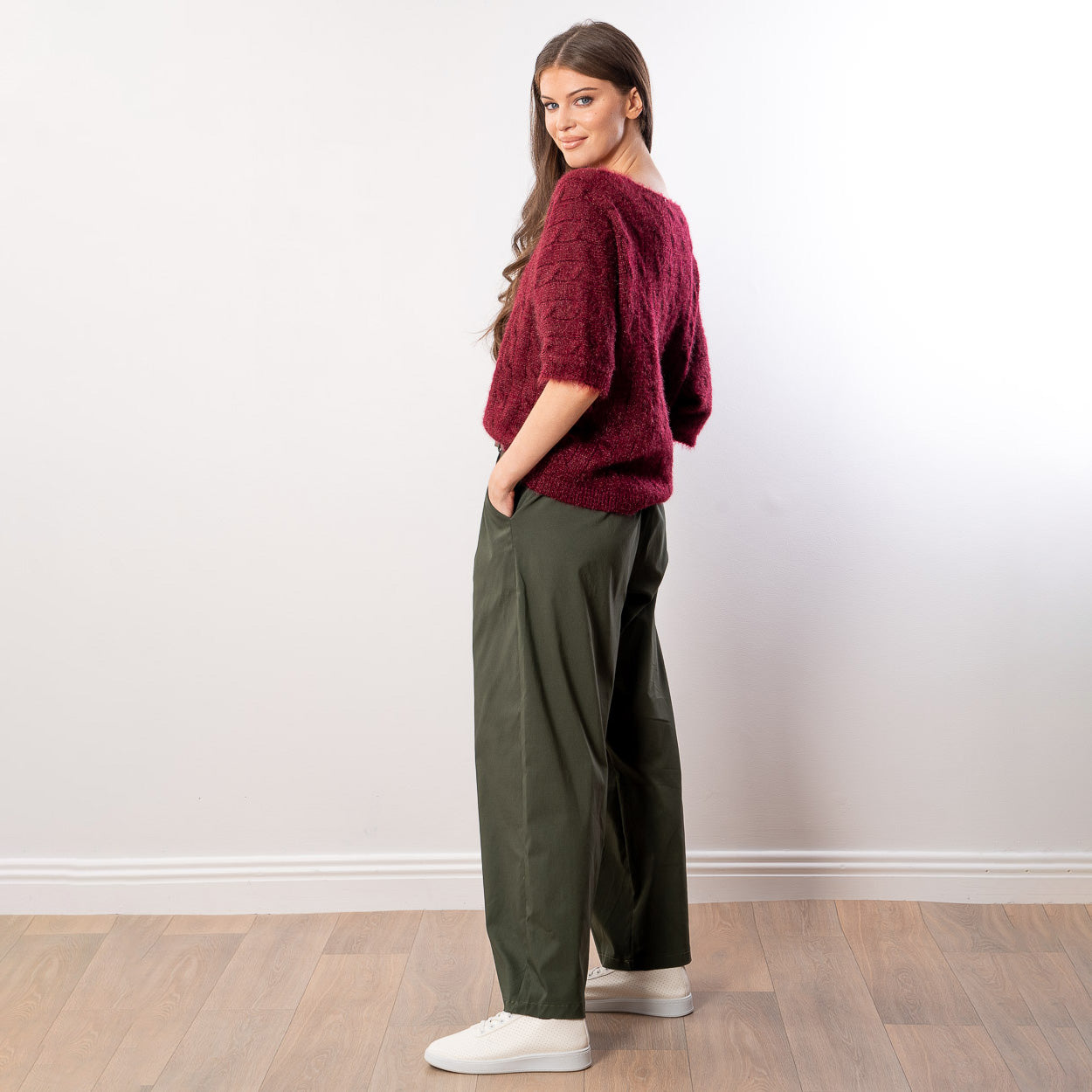 Anna V Neck Top (Wine)